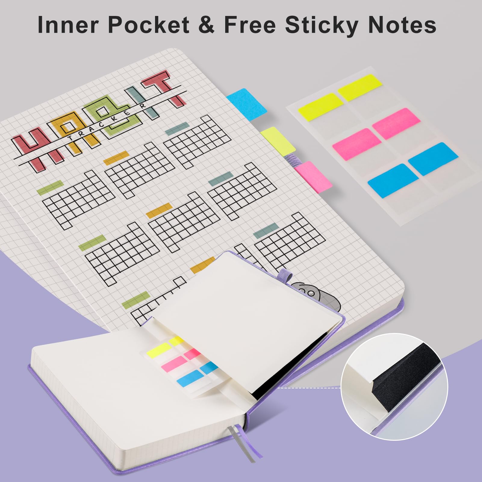 EMSHOI Graph Paper Notebook A5-320 Pages, Hardcover Leather, 100gsm Thick Paper - Image 4