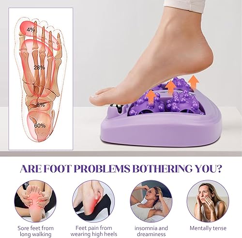 Miniatura 5 de Rodillo de masaje de pies, alivio de la fascitis plantar con diseño de acupresión de garra de gato, herramienta de reflexología compacta portátil