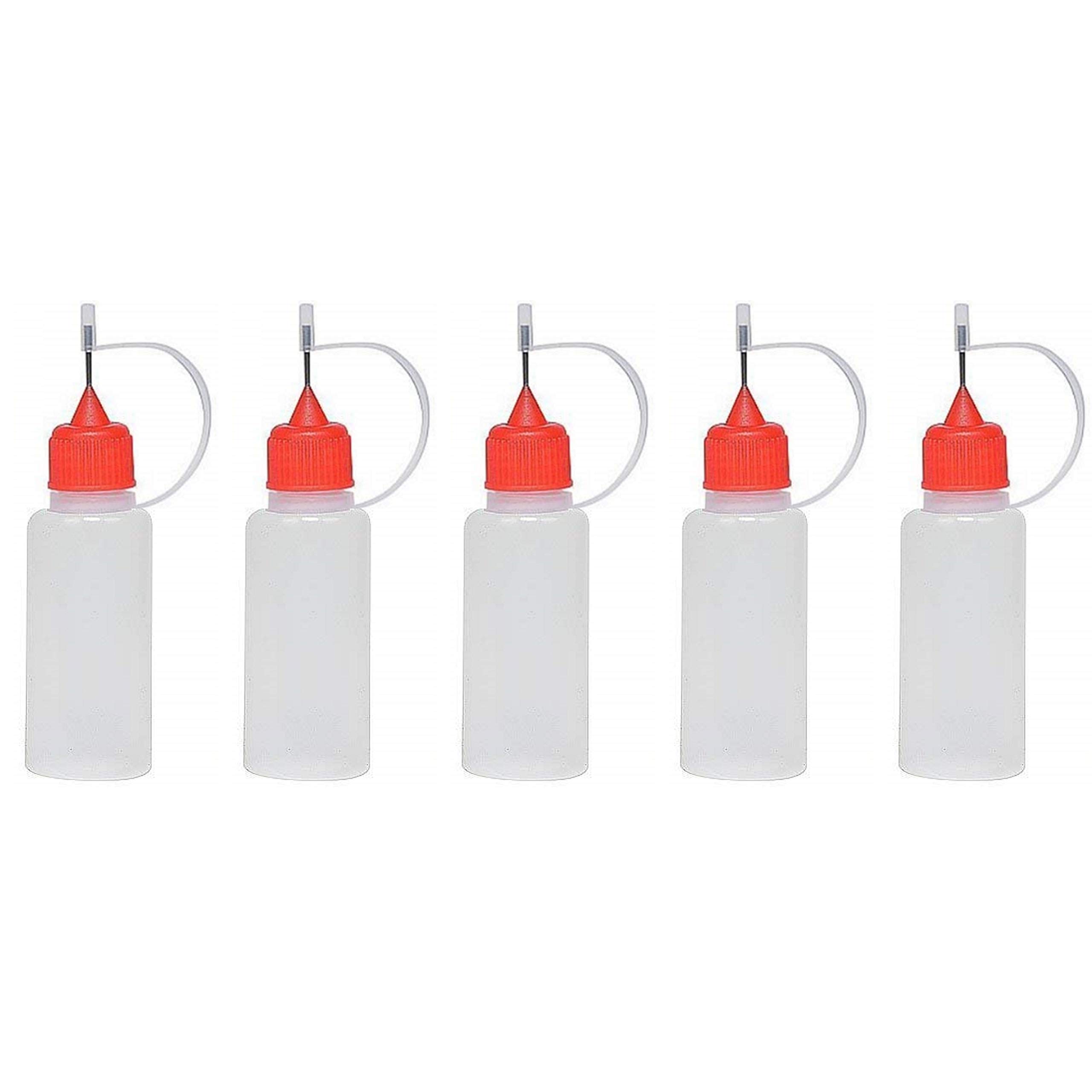 5 x 10ml Needle Tip Bottle Squeezable Liquid Dropper E-Liquid (Red)