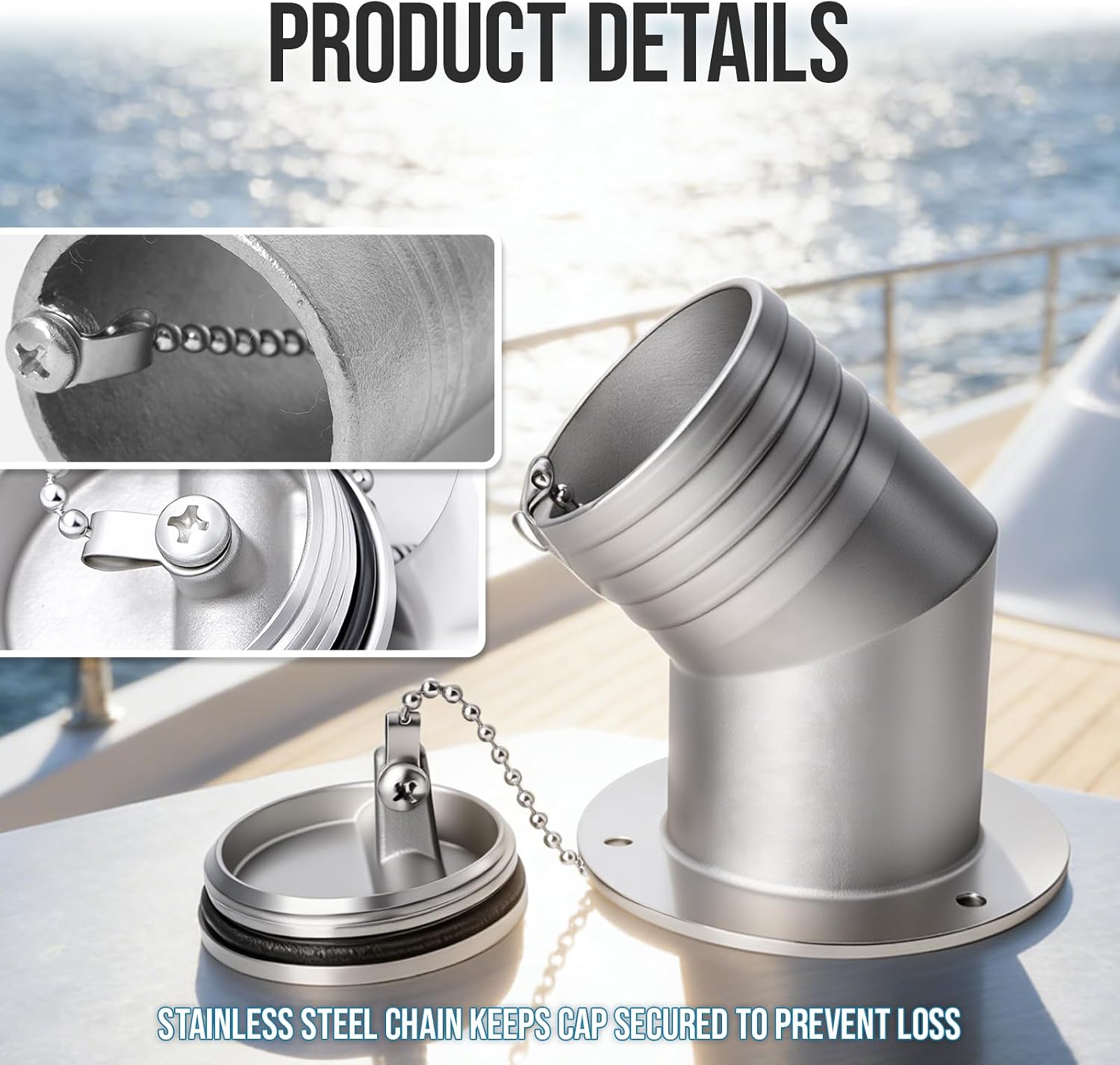 Angled Neck Boat Fuel/Gas Deck Fill/Filler