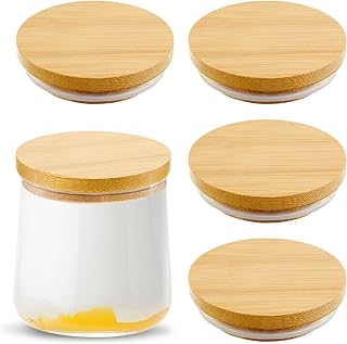 Sawysine Reusable Bamboo Yogurt Jar Lids