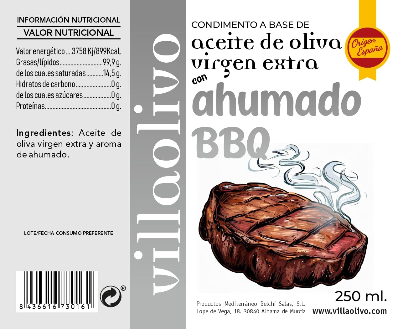 Villaolivo - Condimento A Base De Aceite De Oliva Virgen Extra Con Ahumado BBQ 250ml (15)