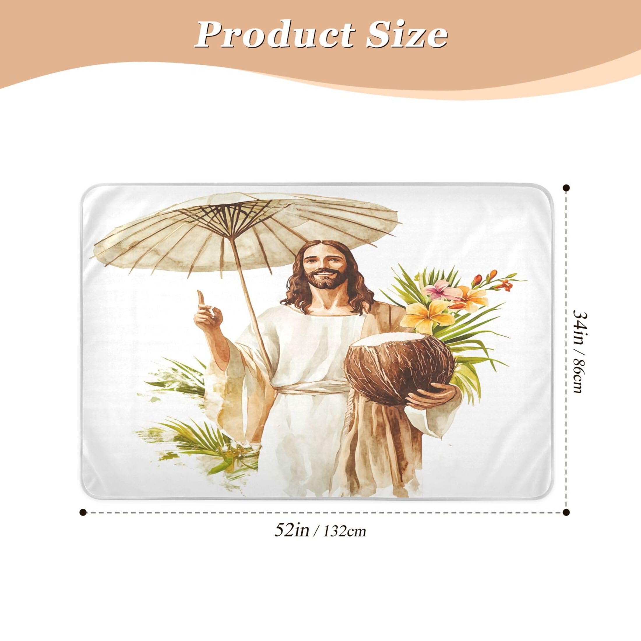 Takiito Coconut Tropical Bed Pad Reusable Bed Underpad Washable Waterproof Leak-Proof Quick Dry Incontinence Pee Pad for Toddlers Kids Adults Pets 34x52 in