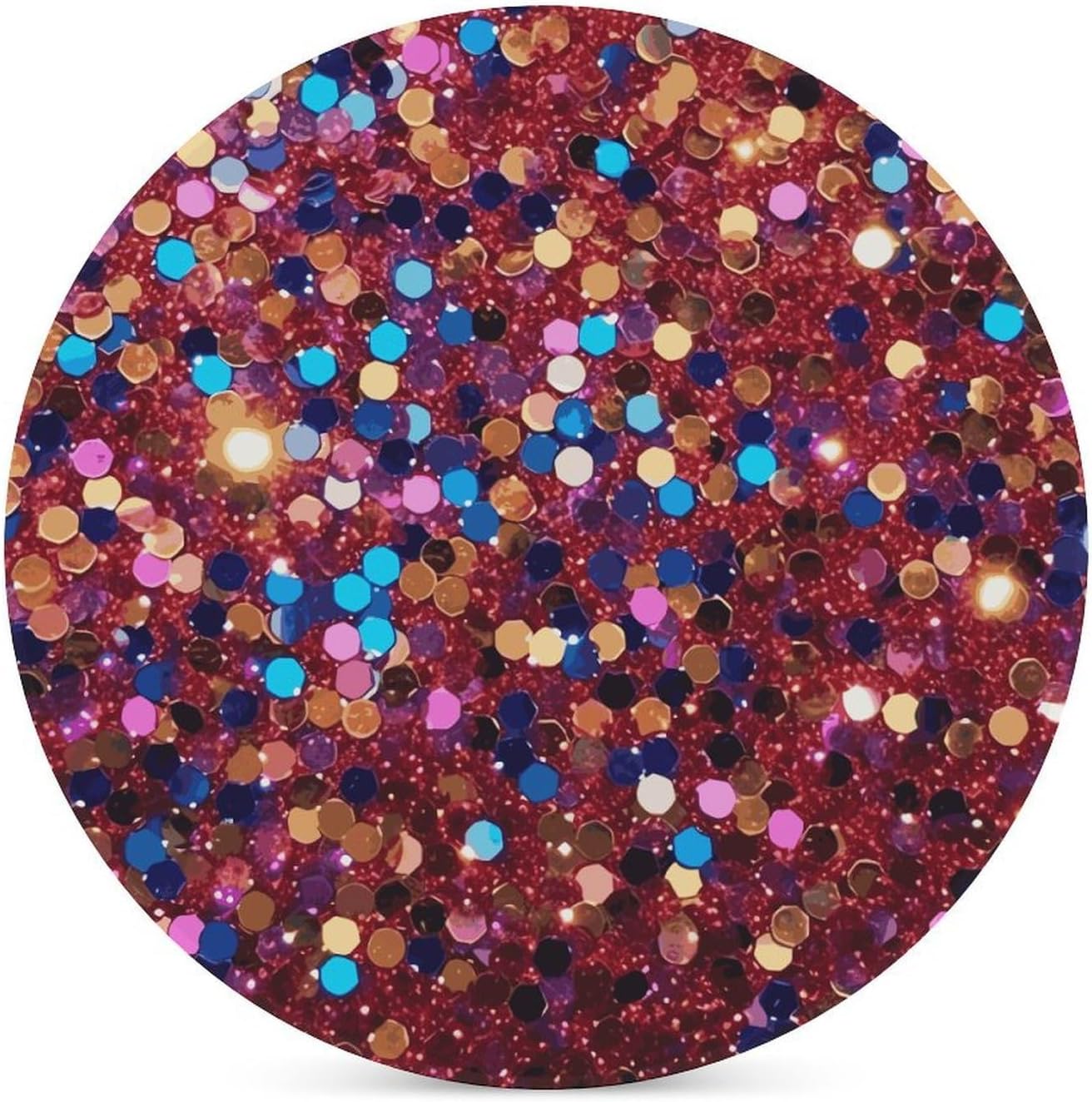 Glitter Pattern Coasters for Drinks Absorbing Round Ceramic Stone Coaster with Cork Base Coffee Cup Beverage Table Cup Mat Modern Style Bar Coaster Set for Home Decor