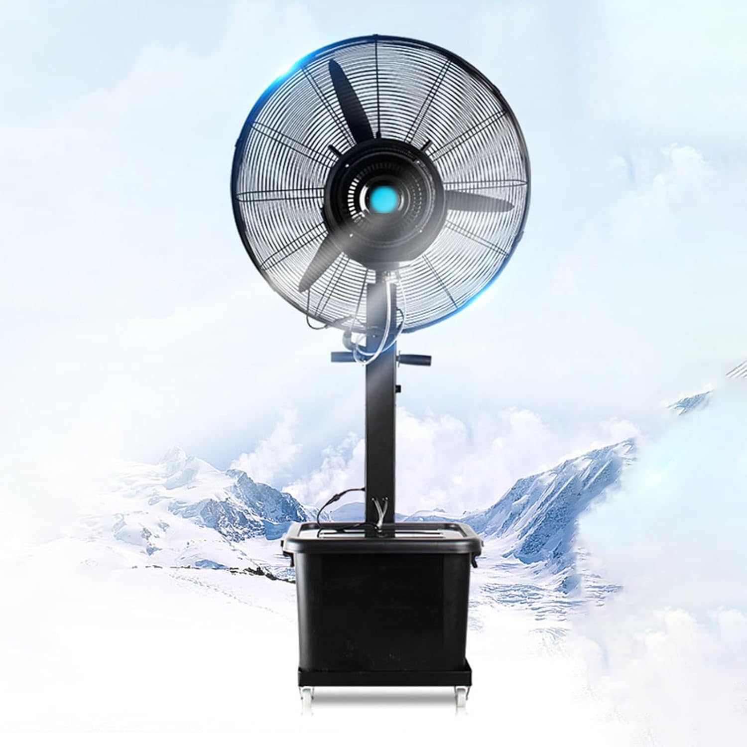 22in/28in/32in Patio Misting Fans, Outside Pedestal Cooling Fan, with 40L Tank & 3-Speed Settings, 90° Degree, Standing Fan for Residential Greenhouse Outdoor(81cm/32in)