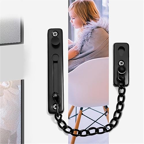 Miniatura 6 de Cerradura de cadena de puerta, guardia de cadena de seguridad de acero inoxidable para puerta, cadena de bloqueo de puerta gruesa con tornillos,