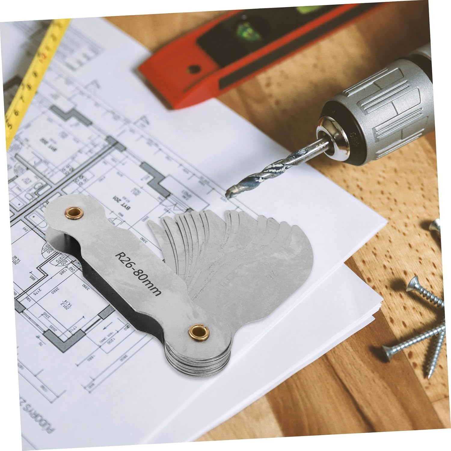 TEHAUX Radius Gauge Durable Concave Convex Measuring Tool for Precision Radius Measurement User Friendly Design for Professionals Beginners for Long Term Use