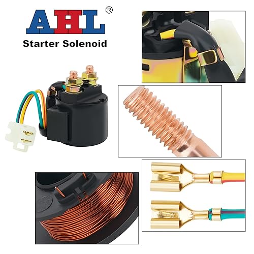 Miniatura 5 de AHL Relé solenoide de arranque para Yamaha Raptor 50 YFM50 2004-2008 ATV/Serow XT225 XT 225 1992-2000/SNOSPORT SV125 SV 125 1990 1991 Moto de