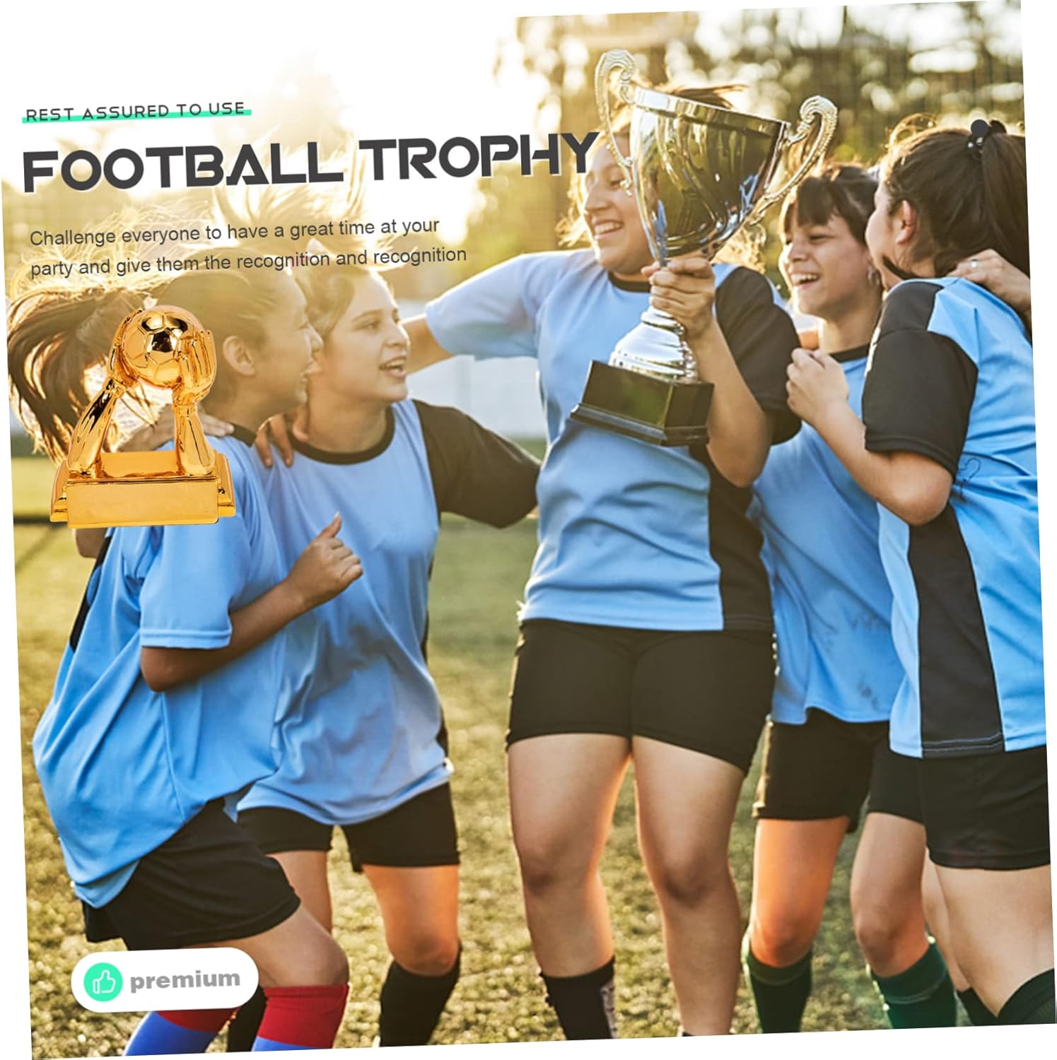 Football Award Trophy Resin Soccer Trophy Decor for School Competition
