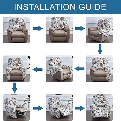 Miniatura 6 de HAOYONG Fundas reclinables elásticas Lazyboy - Funda reclinable de 4 piezas para sillón reclinable de 1 asiento, fundas para sofá reclinable con