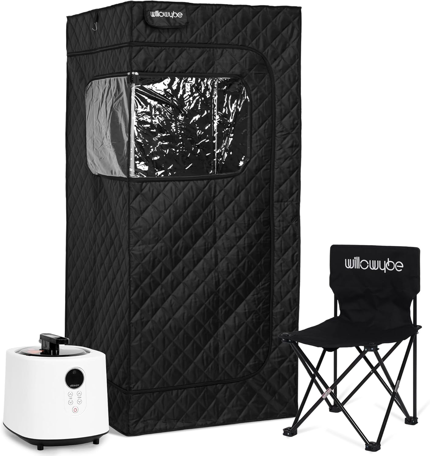 WILLOWYBE Portable Steam Sauna with Bluetooth Control, 4L KingPower Steamer, Body Tent, Foldable Chair, Personal Home Spa