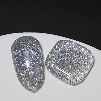 FANZEST Gel Nail Polish Glitter UV Gel No Chip Soak Off Nail Polish Manicure Pedicure (Diamond Silver)