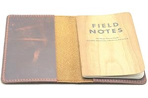 Covered Notepad: JJNUSA Distressed Leather Journal Cover for Field Notes Moleskine Cahier Notebook