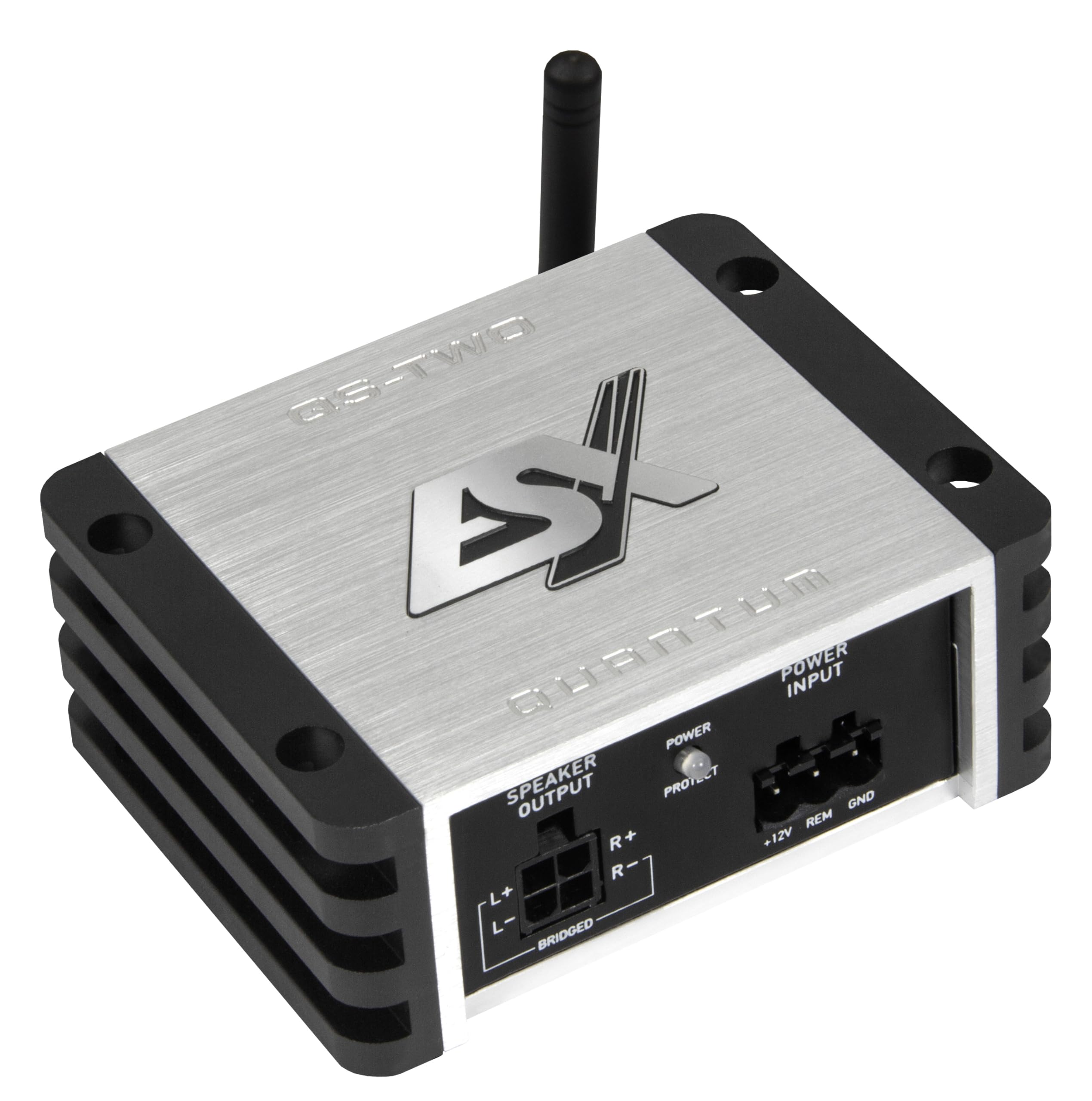 ESX QUANTUM QS-TWO-BT | 2-Kanal Class D Mini-Verstärker mit integriertem Bluetooth für Audiostreaming |190 W RMS | QUANTUM-SERIE