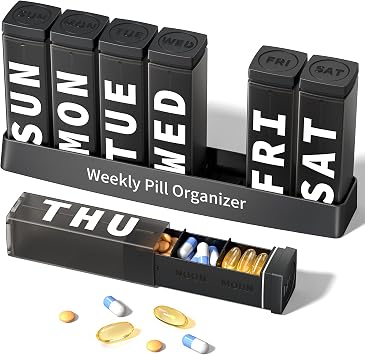 Betife Weekly Pill Organizer 3X a Day, Detachable Travel Pill Box 7 Day