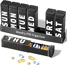 Betife Weekly Pill Box 7 Day 3 Times a Day (Morn/noon/Night), Daily Portable Travel Pill Box Organiser, Tablet Organiser with Large Compartments, Hold for Fish Oils, Vitamins, Supplements
