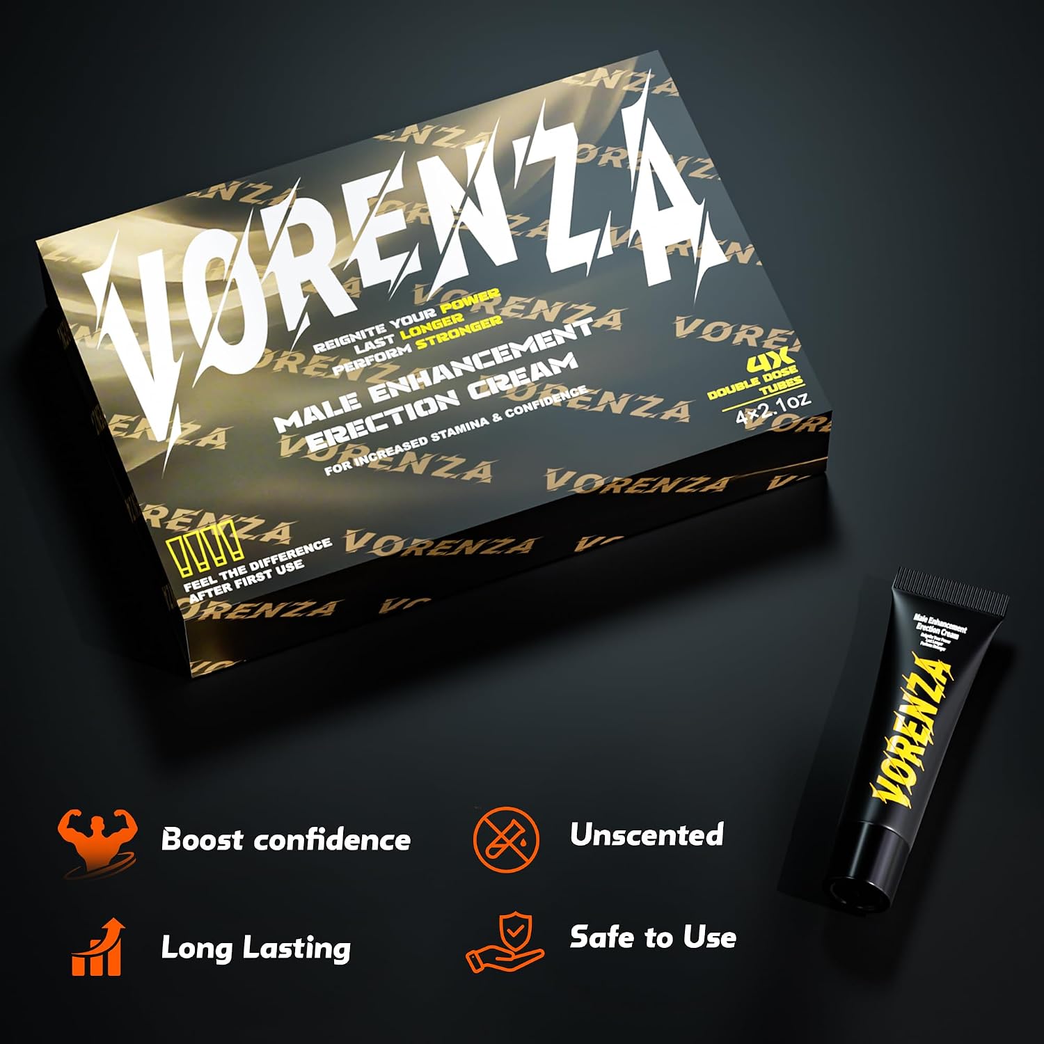 Male Enhancement Cream, Men's Gel, 4 Tubes (2.1oz Each)- Lightweight and Smooth Texture Sexual Enhencers, Adult Sex Toys for Men