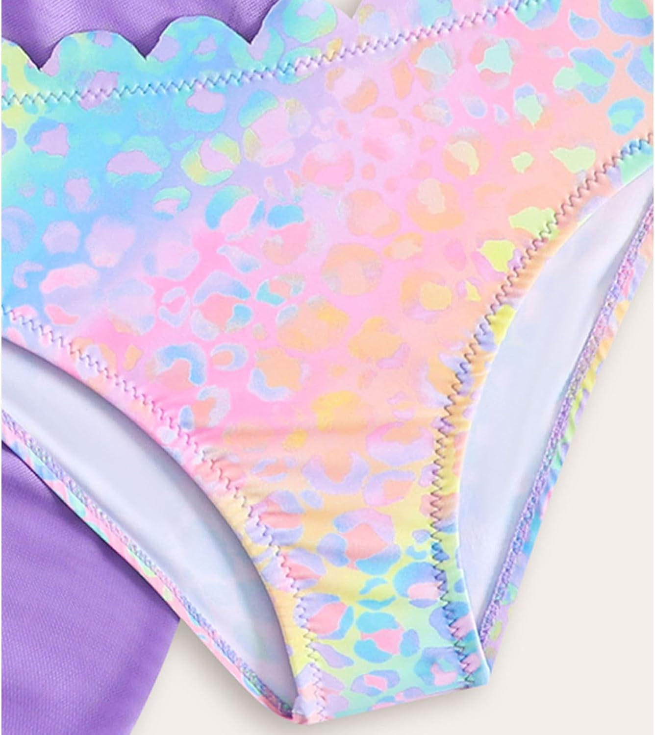 Little Girls Shiny Halter Swim top Brief with Wrap Sarong 3 Pcs Mermaid Bikini Sets