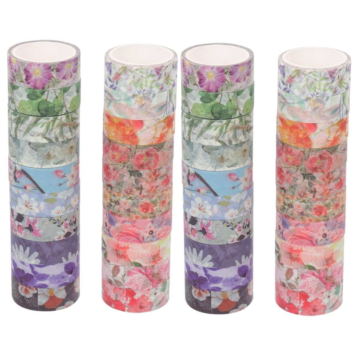 Ciieeo 40rollos Cinta Washi Floral para Scrapbooking y Decoración De Diarios Accesorios para Manualidades Fácil De Usar y Aplicar Superficies