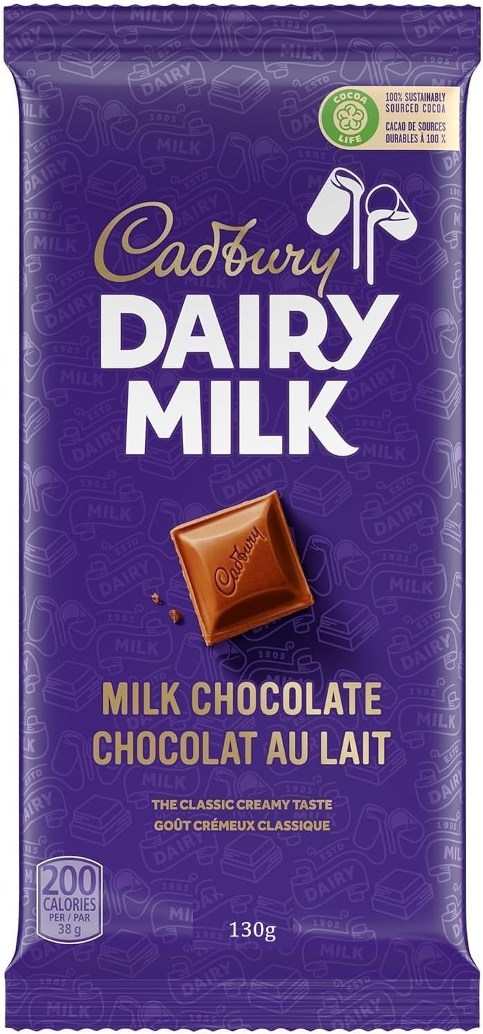 Dairy Milk Chocolate Bar, Creamy and Smooth Milk Chocolate, 180 g (Pack of 1)