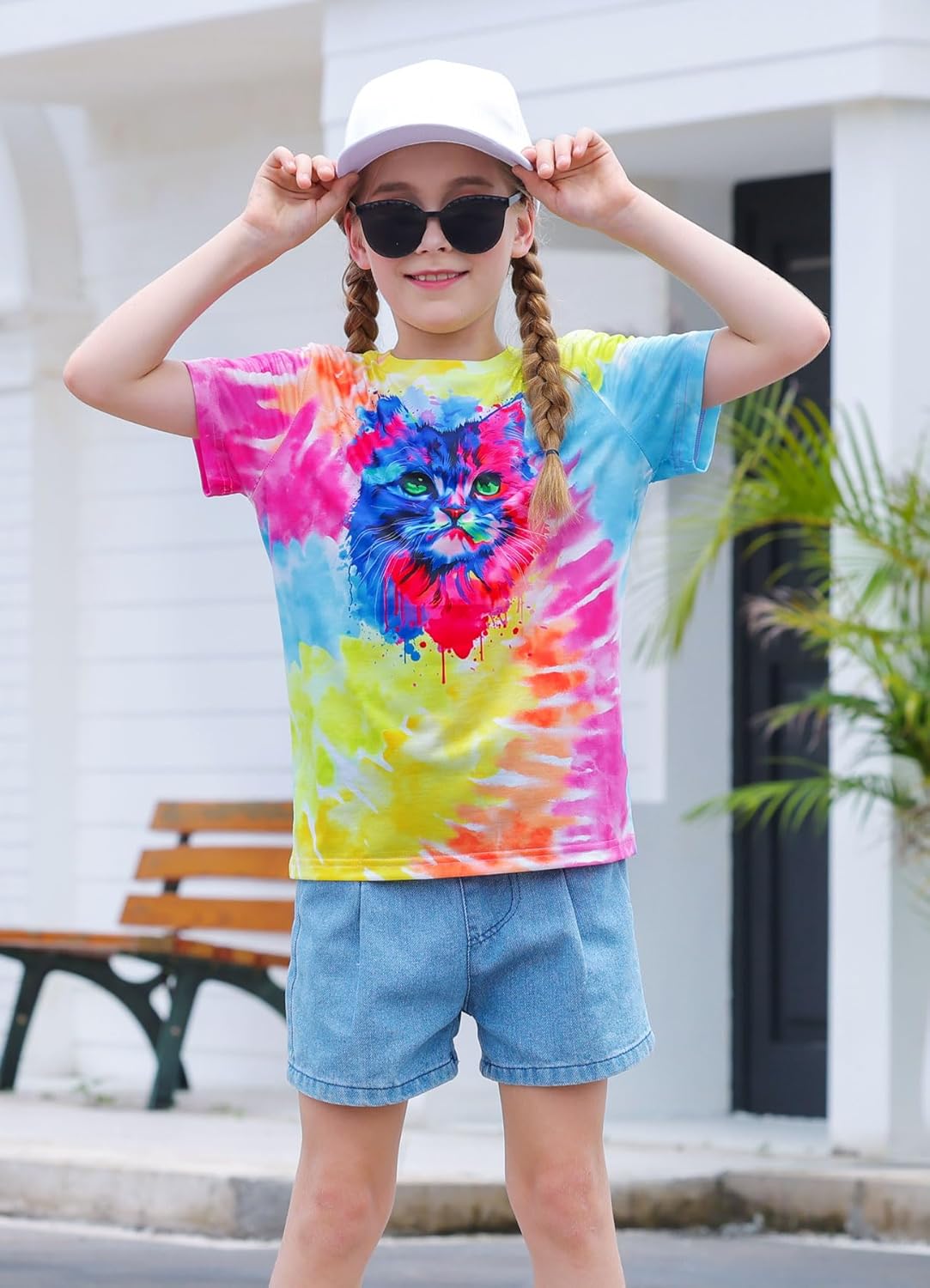 SunFoucs Girls Kids Shirts Size 5-12 Tie Dye Casual Tshirt Short Sleeve Crewneck Tee Top - Image 4