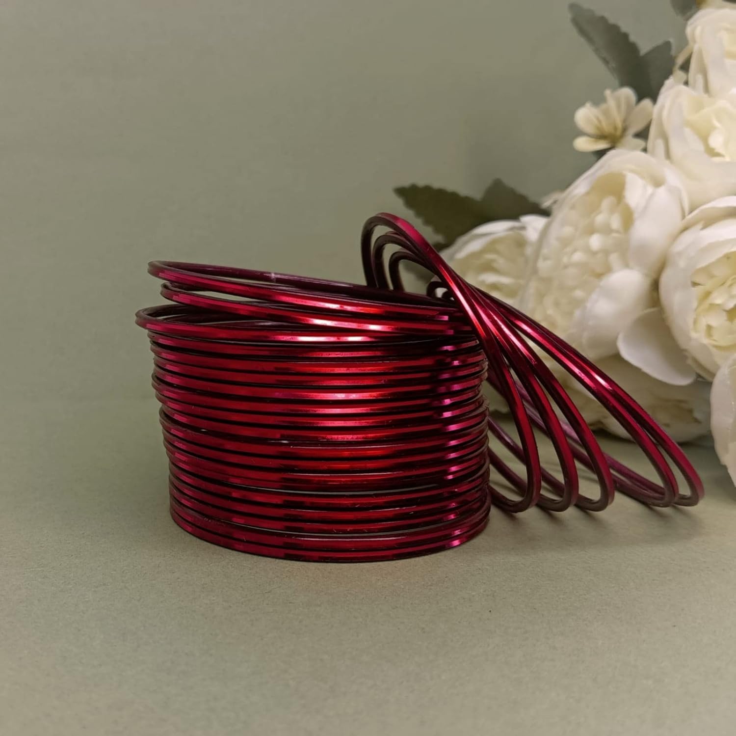 Efulgenz Metal Bangles for Women Indian Jewelry Two Dozen Bangles Set Plain Glossy Bangles Bracelets Bridal Bangle Set Fashion Costume Jewelry Accessories for Women - Image 2