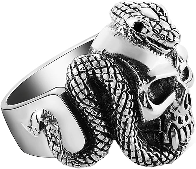 Braccialetto in argento sterling massiccio 925 con teschio, gioiello da motociclista gotico - Italia