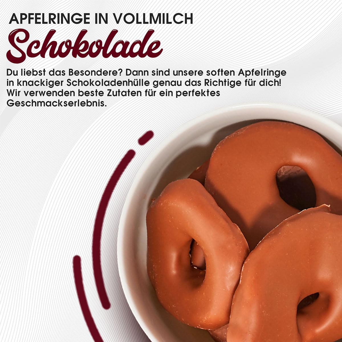 Sultan’s Palace Apfelringe in edler Vollmilch Schokolade - 1000g – Schoko Früchte - Premium Qualität - Geschenkidee – Zartschmelzende Schokolade