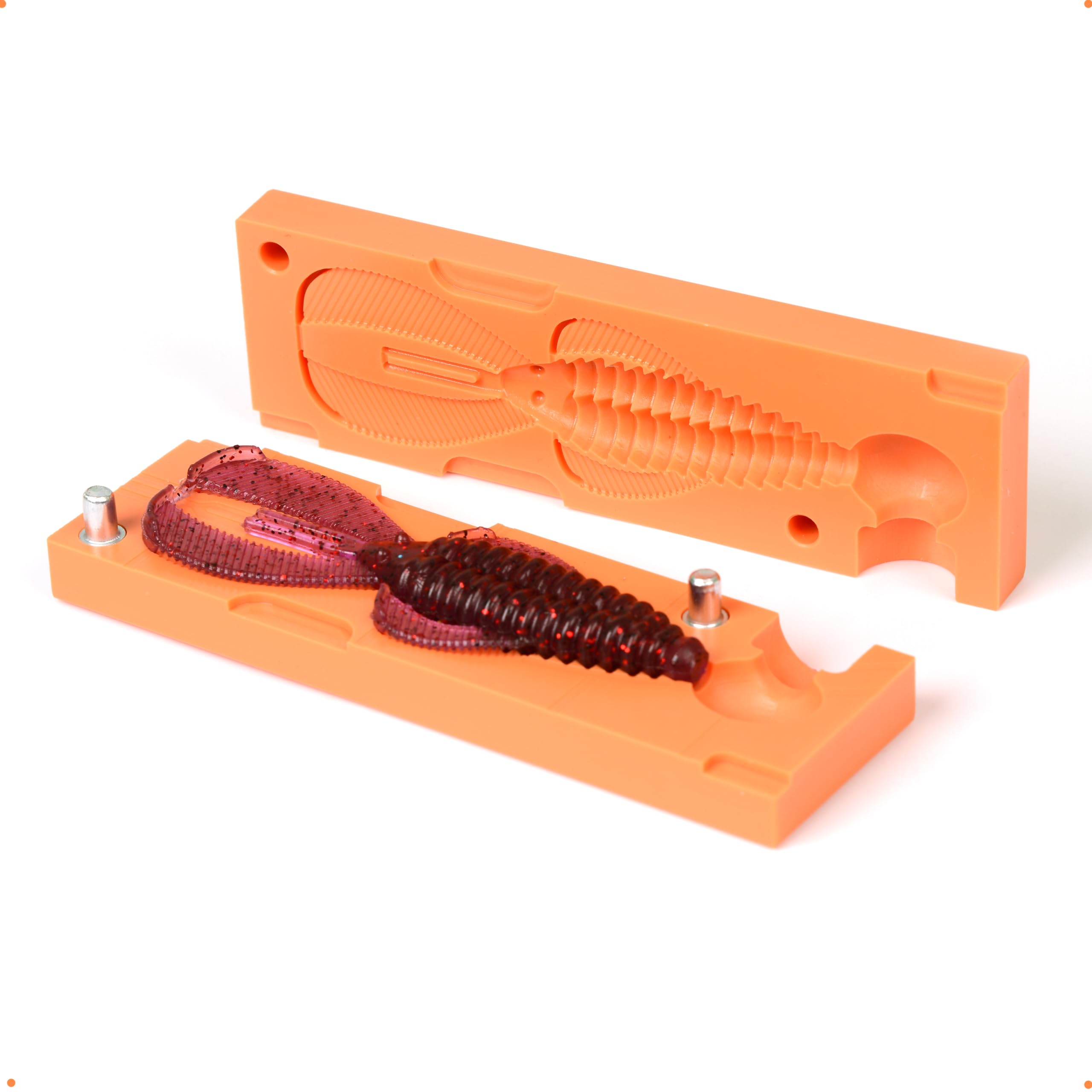 Moule en plastique souple pour la fabrication de moules d'injection, leurres de pêche à deux cavités Spunk Shad 8,9 cm