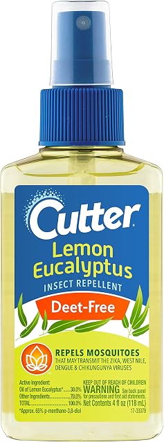 Cutter Lemon Eucalyptus Insect Repellent (6 Count), No DEET Mosquito Repellent, 4 fl Ounce (Pump Spray)