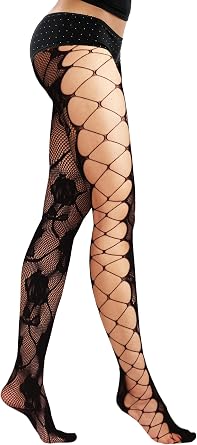 Benefeet Sox Patterned Fishnet Tights Floral High Waist Fishnet Stockings for Women Rose Sexy Fishnets Hollow Out Pantyhose