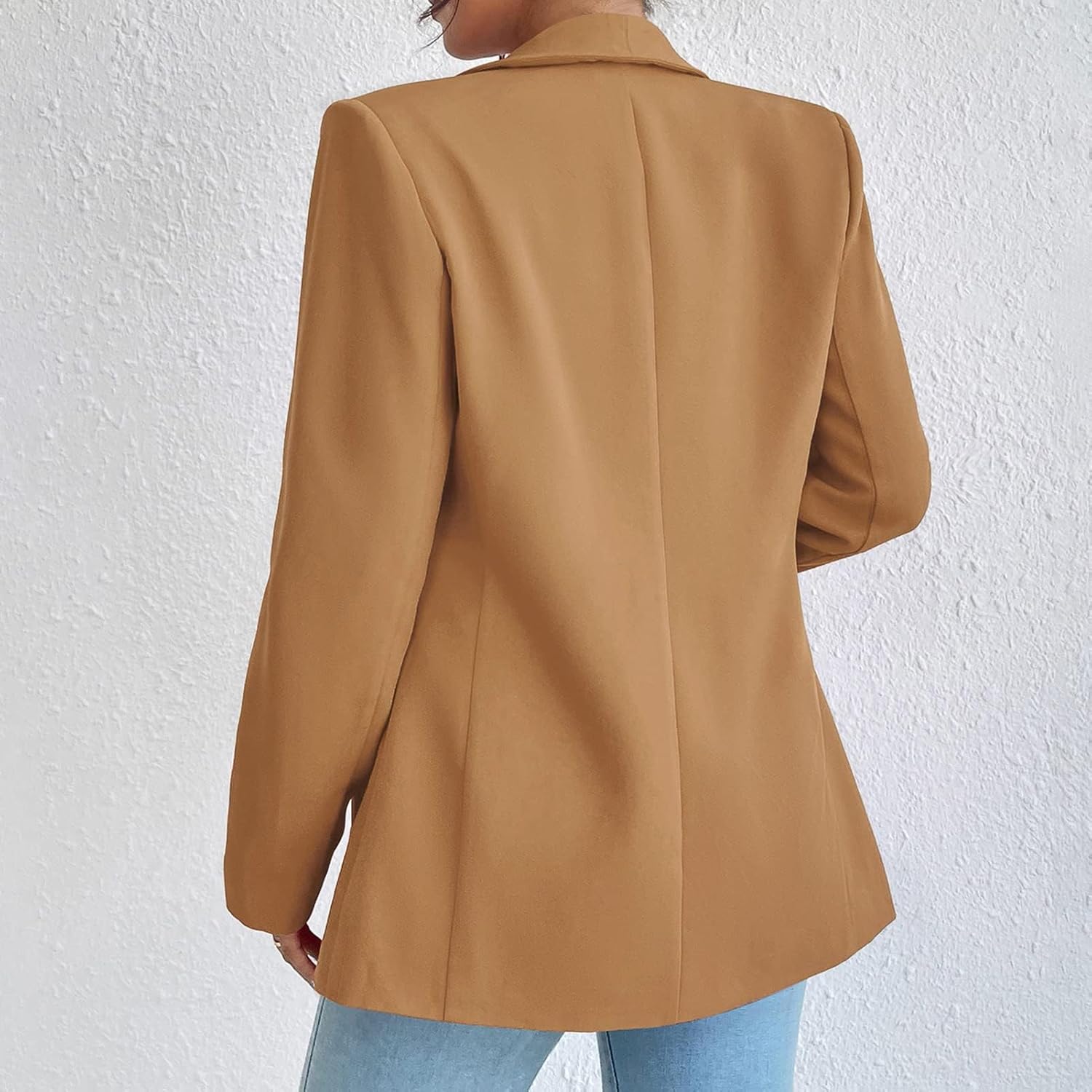 KateModa Women's Sweater Blazers Bussiness Casual Jacket Long Sleeve Cardigan Button Front Lapel Suit with Pockets - Image 5