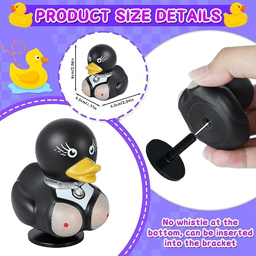 Miniatura 2 de Figura de goma de pato de baile punk, decoración de escritorio estética gótica Cyberpunk, regalo único de pato de goma coleccionable para adultos