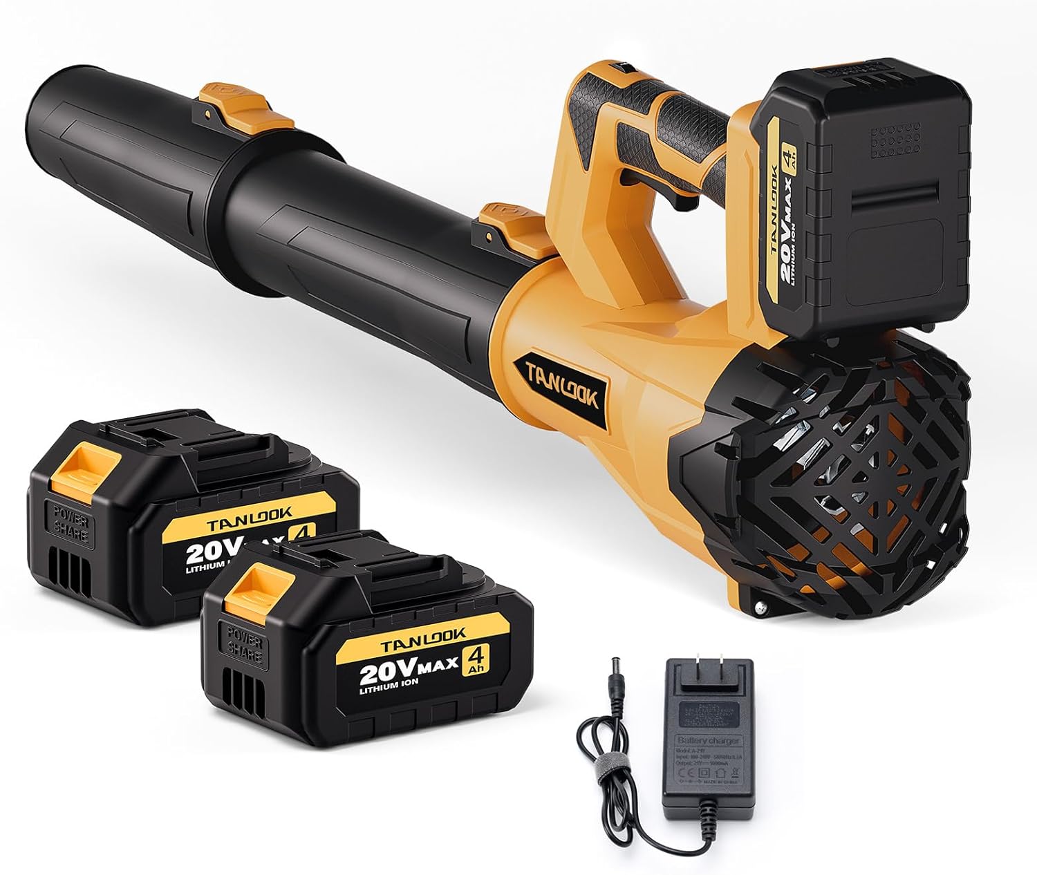 Cordless Leaf Blower 21V with 2×2.0Ah Batteries & 1-Hour Fast Charger, 6-Speed Adjustable Lightweight Electric Blower for Lawn Care, Patio Cleaning, Fallen Leaves & Dust