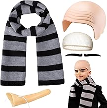 iZoeL World Book Day Costumes Kids Movie Fancy Dress - Bald Cap, Striped Scarf Long Nose Sticker Eyebrows Movie Wbd Book Week Storybook Character for Outfit School Dress-Up & Fancy Dress Parties