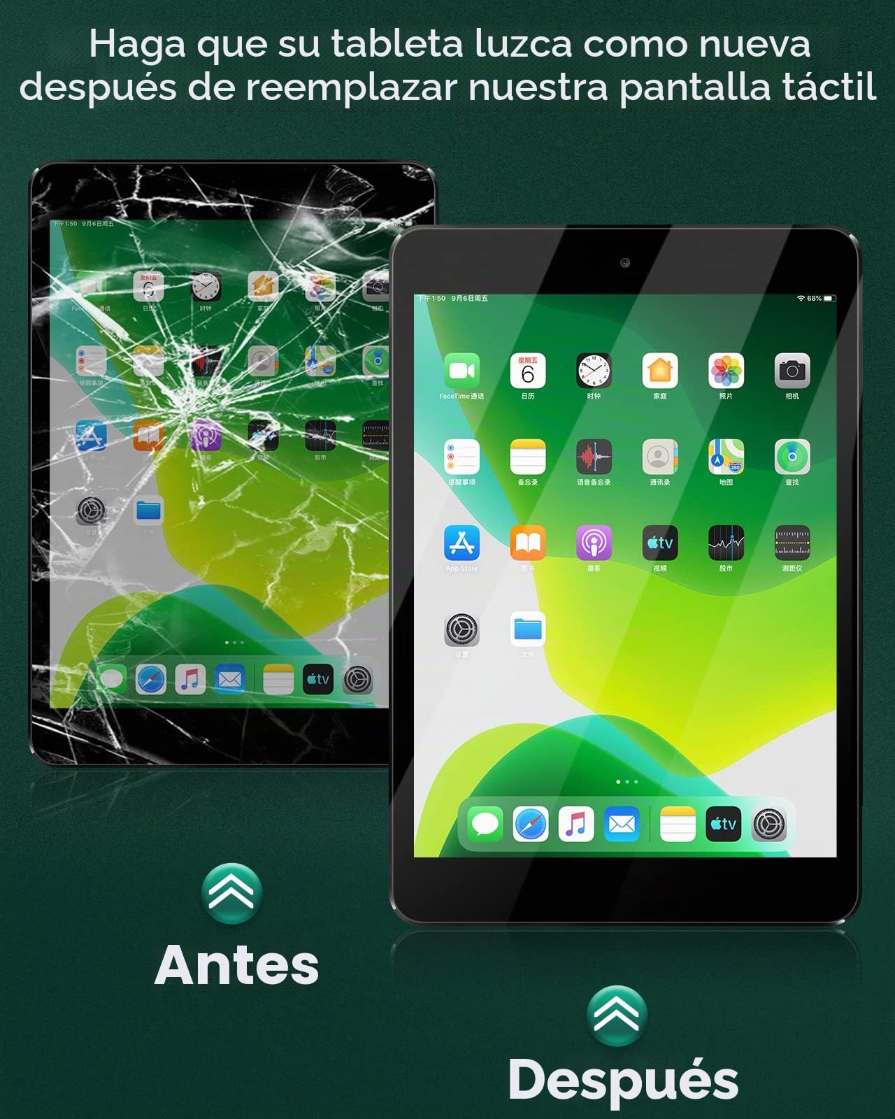 Pantalla táctil para iPad 9ª generación para iPad 9 A2602, pantalla de repuesto para iPad 10.2 2021, digitalizador A2603, A2604, A2605, panel de sensor de vidrio (con botón de inicio) (negro)