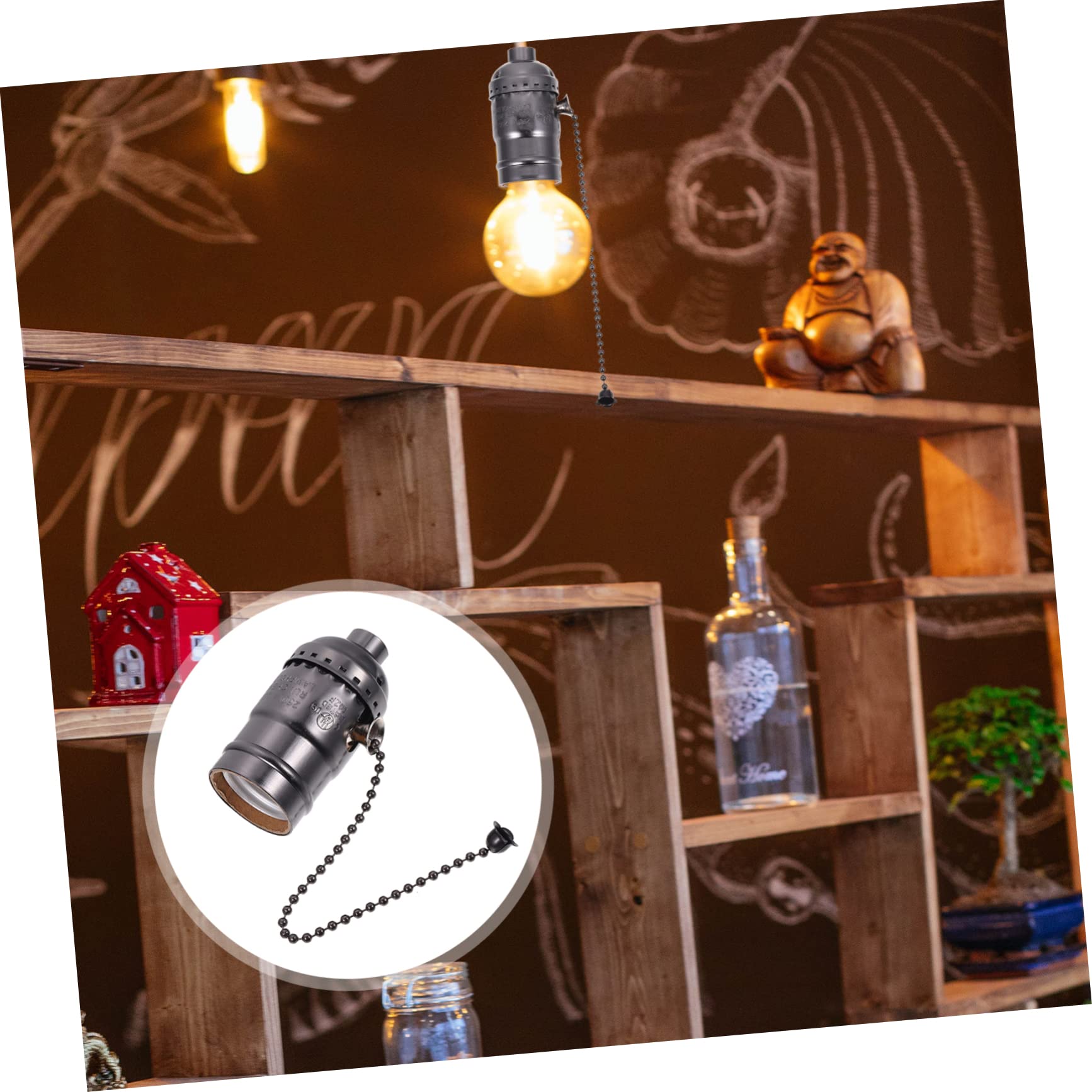 OSALADI 6stücke Retro e Lampenfassung Aus Aluminium Mit Zugschalter Vintage Lampenhalter Für Glühbirnen Für Pendelleuchten Und Projekte Schafft Gemütliche Atmosphäre