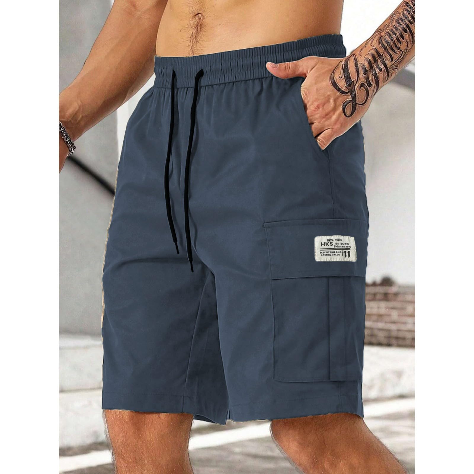 Générique Short Homme Cargo Leger Été Ete Travail Bermuda Cargo Homme Militaire Randonnée Tactique Baggy avec Poche