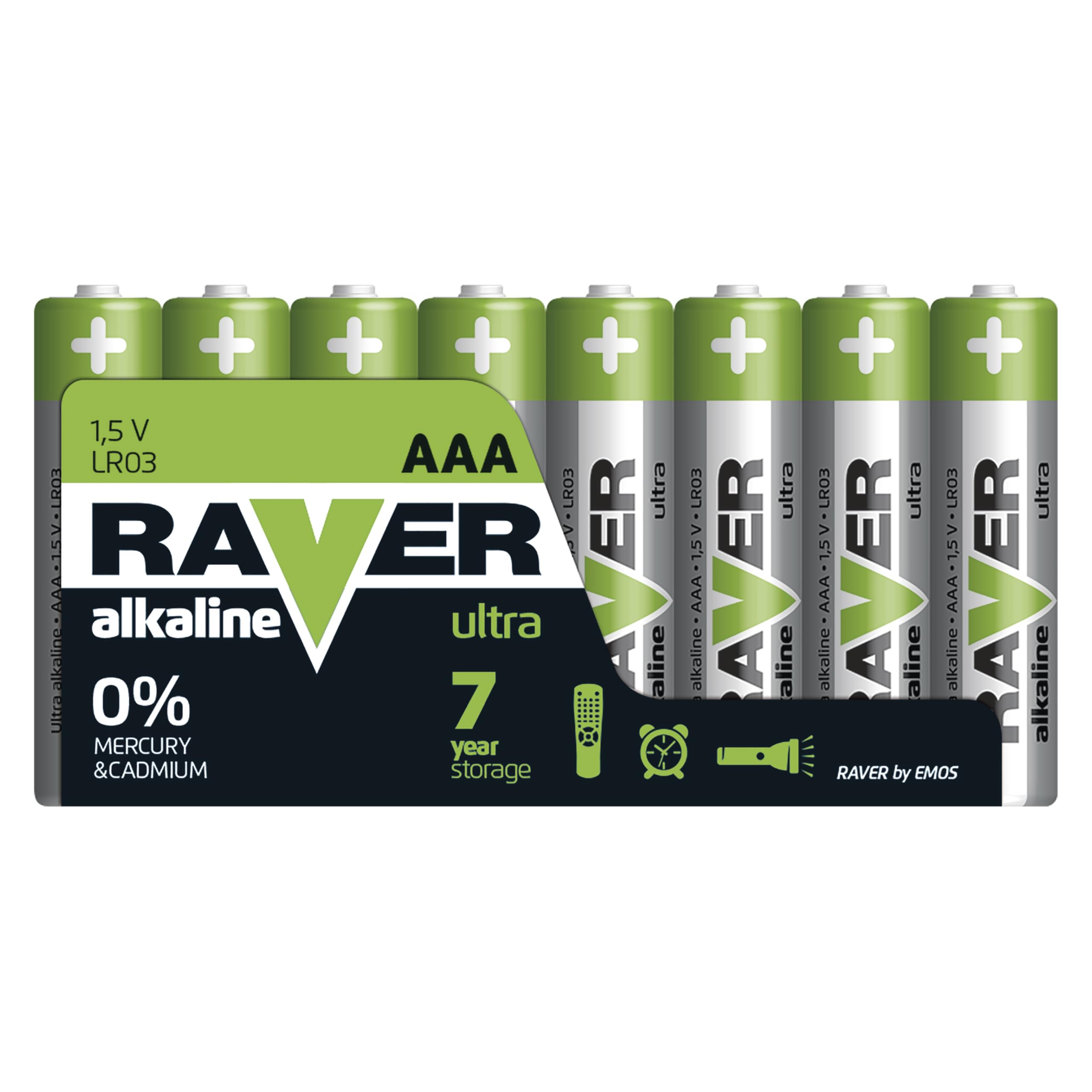 Alkaline LR03 AAA Batteries (Pack of 8)