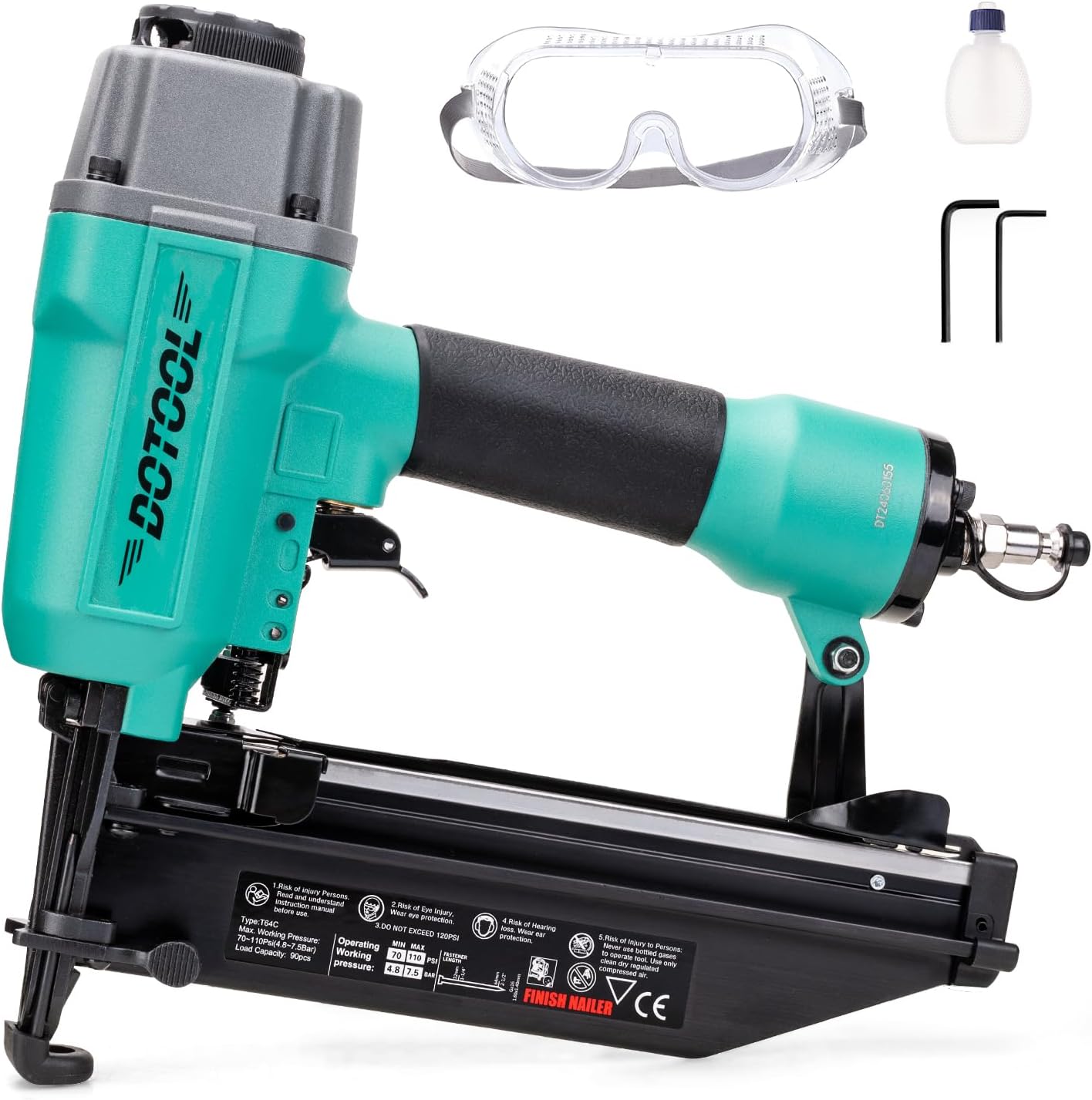 Finish Nailer 16GA 1-inch to 2-1/2-inch Finish Nails Pneumatic Nail Gun with Tool-Free Depth Adjust