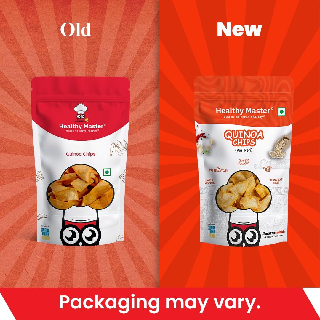 Healthy Master Quinoa Chips | Light & Crispy Chips, high protein | Natural ingredients, Vegan, Gluten Free, No Palm Oil, No Artificial Preservatives, Trans Fat Free, Low Calorie | 200g - Pack of 1 - Image 5 thumbnail