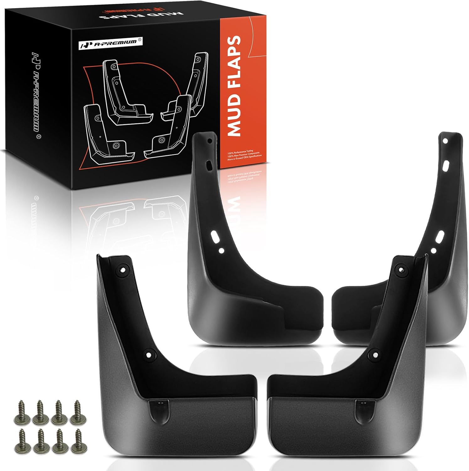 A-Premium Set of 4PCS Mud Flaps Splash Guards Mudguards Mudflaps with Hardware Kits Compatible with Chevrolet Malibu 2012-2015, Malibu Limited 2016, Sedan, Front and Rear (Driver & Passenger Sides)