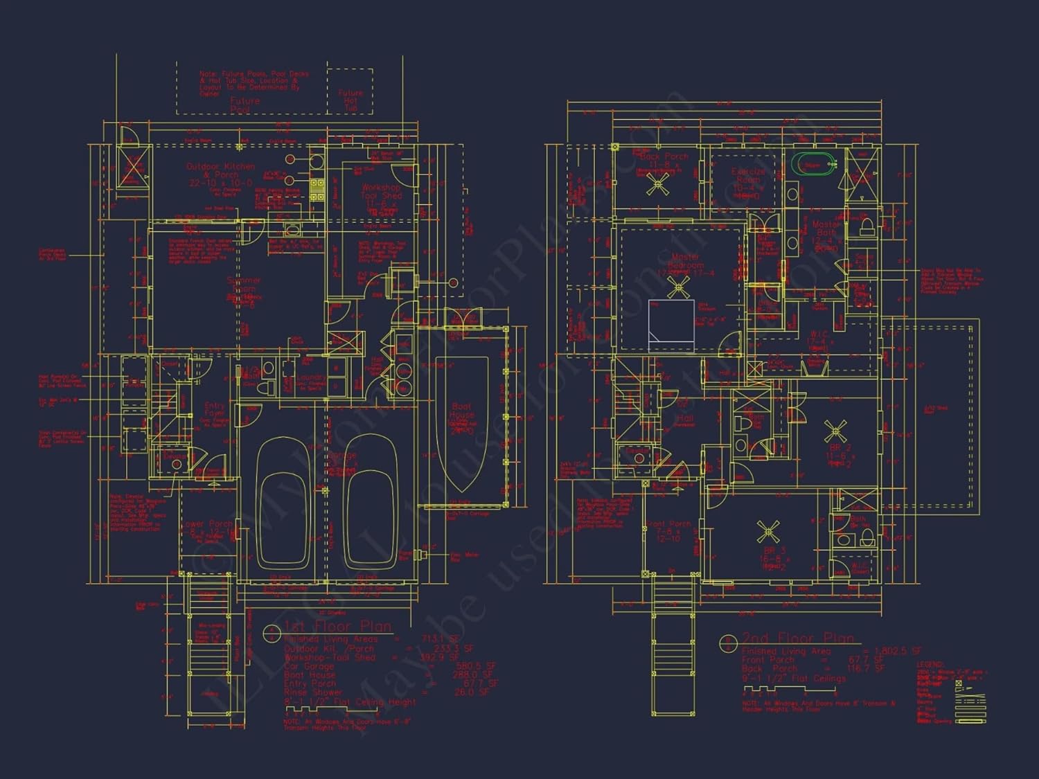 15-1665 HOUSE PLAN - Modern Beach House Blueprint with 3 Floors & Coastal Designs