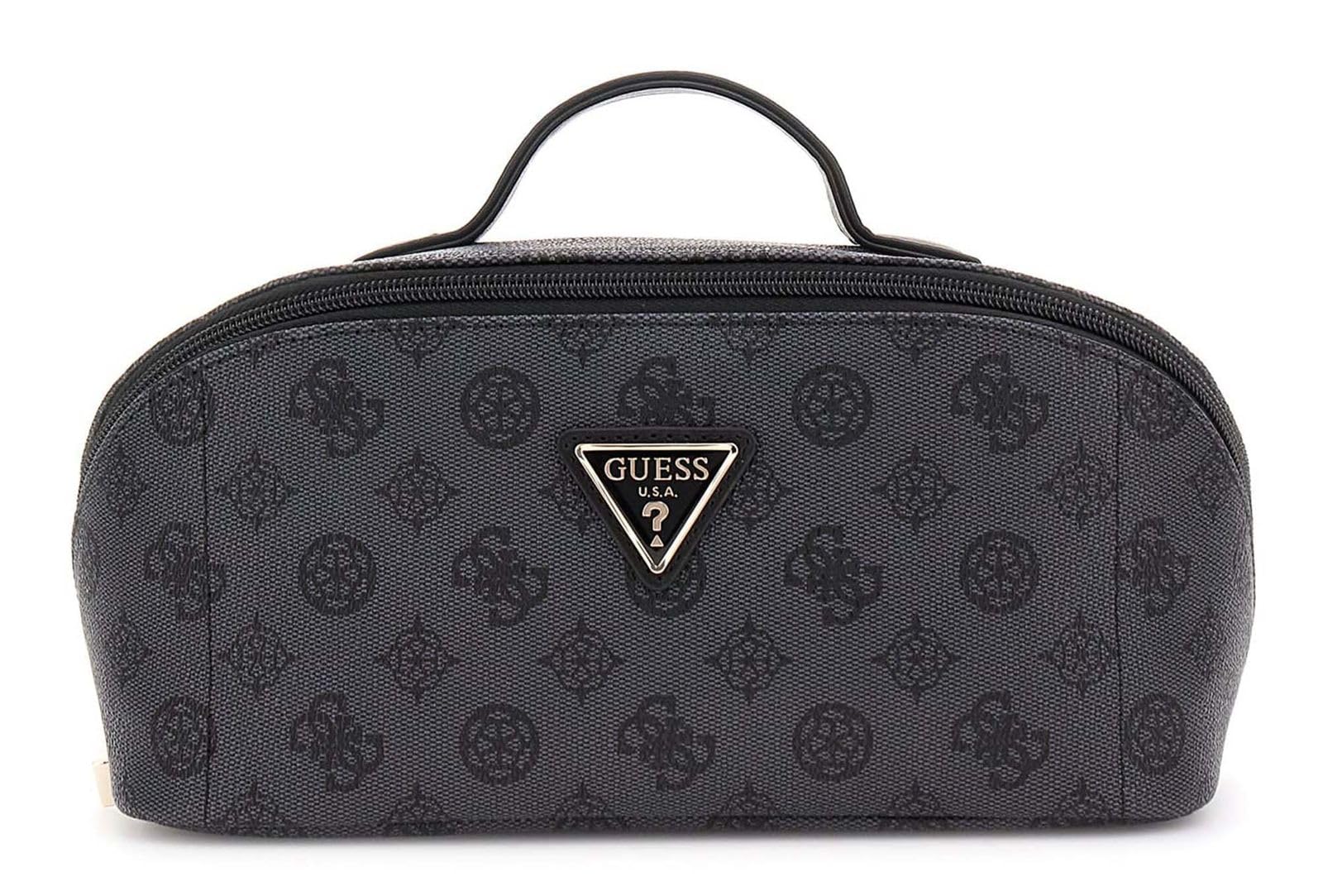 GUESS Kulturbeutel Wilder Cosmetic Travel Bag Charcoal dunkelgrau