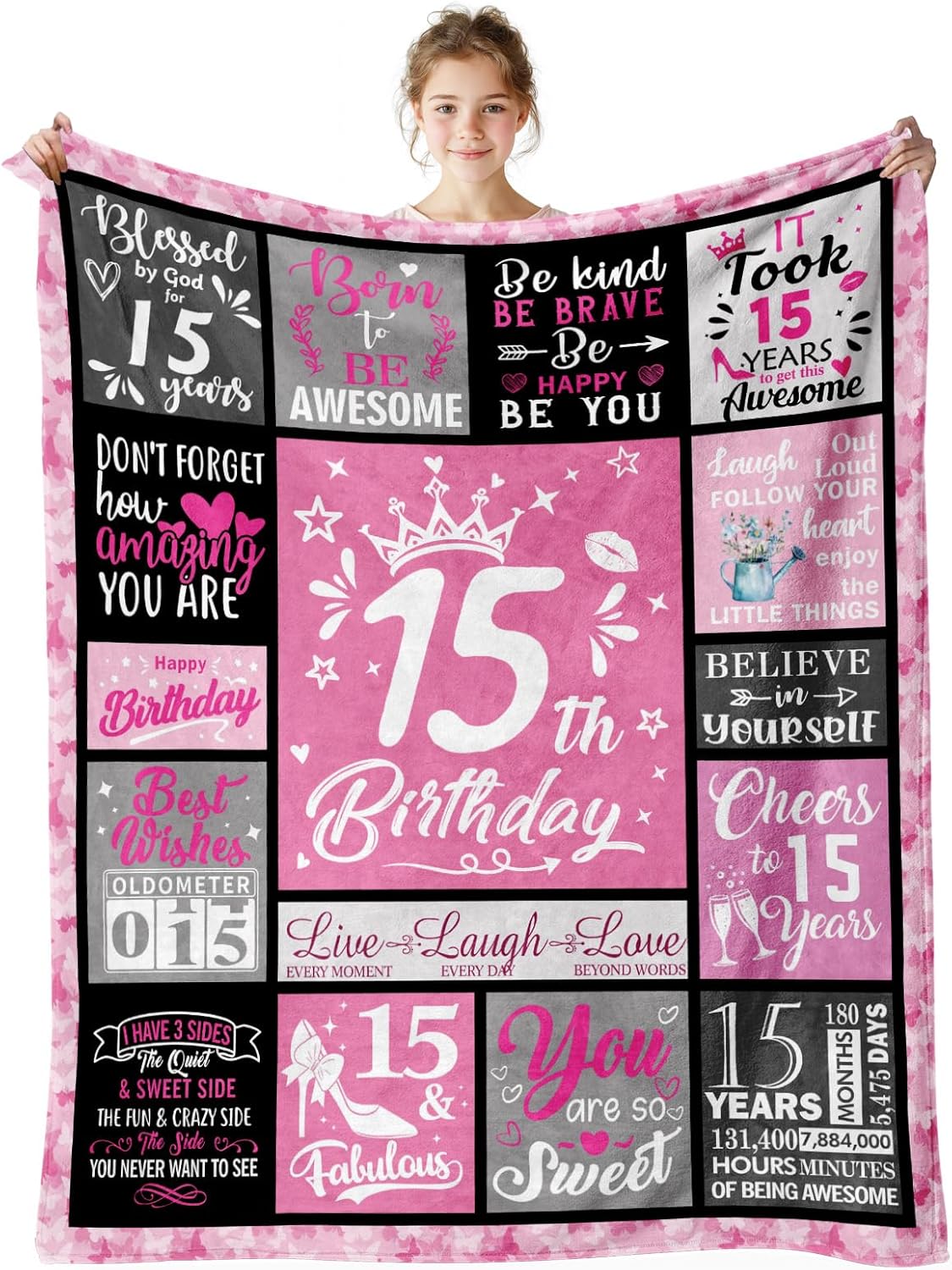 15 Year Old Girl Birthday Gifts,15th Birthday Gifts for Girls,Birthday Gifts for 15 Year Old Girl,15th Birthday Decorations,Happy Gifts for Girls Birthdays Ideas Blanket 50"X60"