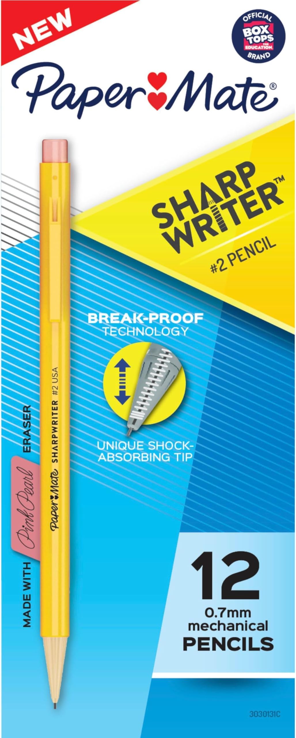Paper Mate SharpWriter Mechanical Pencils, 0.7mm, HB #2, Yellow, 12 Count