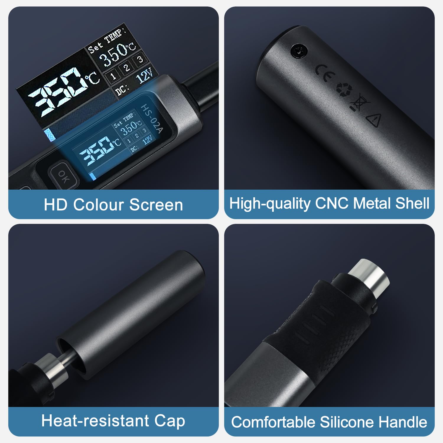 Treedix Juego de mini soldador PD/DC 65 W/100 W, soldador profesional con pantalla digital y tres puntas de repuesto, temperatura ajustable, fuente de alimentación dual PC/DC, incluye cargador PD