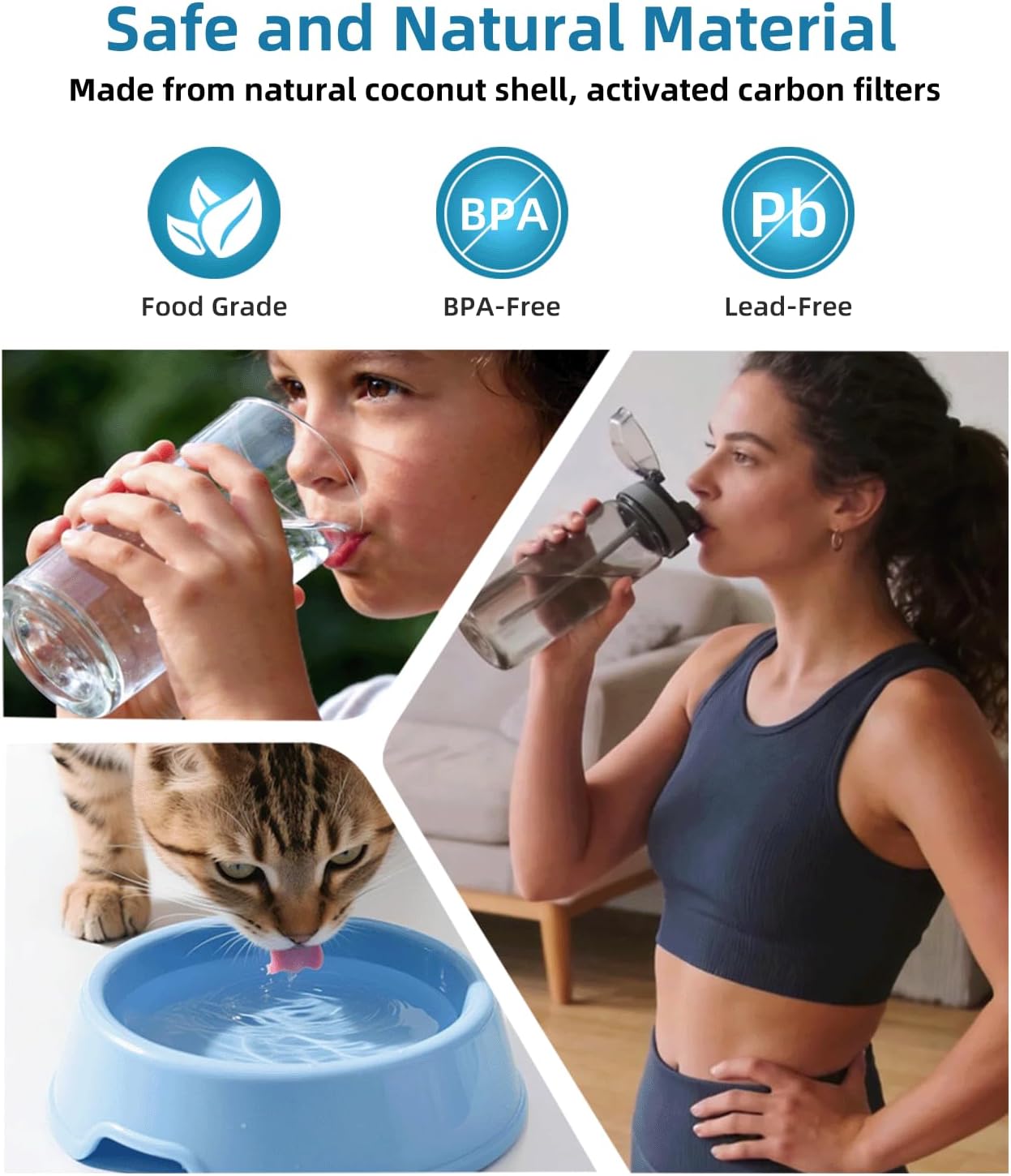 ADQ747935 Water Filter For LG LT1000P, Thin q Water Filter Replacement Fit LG LFXS26973S LRFOC2606S LRFVC2406S LMXS30796S LRFWS2906D LMXS30796D LRFWS2906V LFXS26973D LMXC23796S, 3 PACK QWFIZ thumbnail