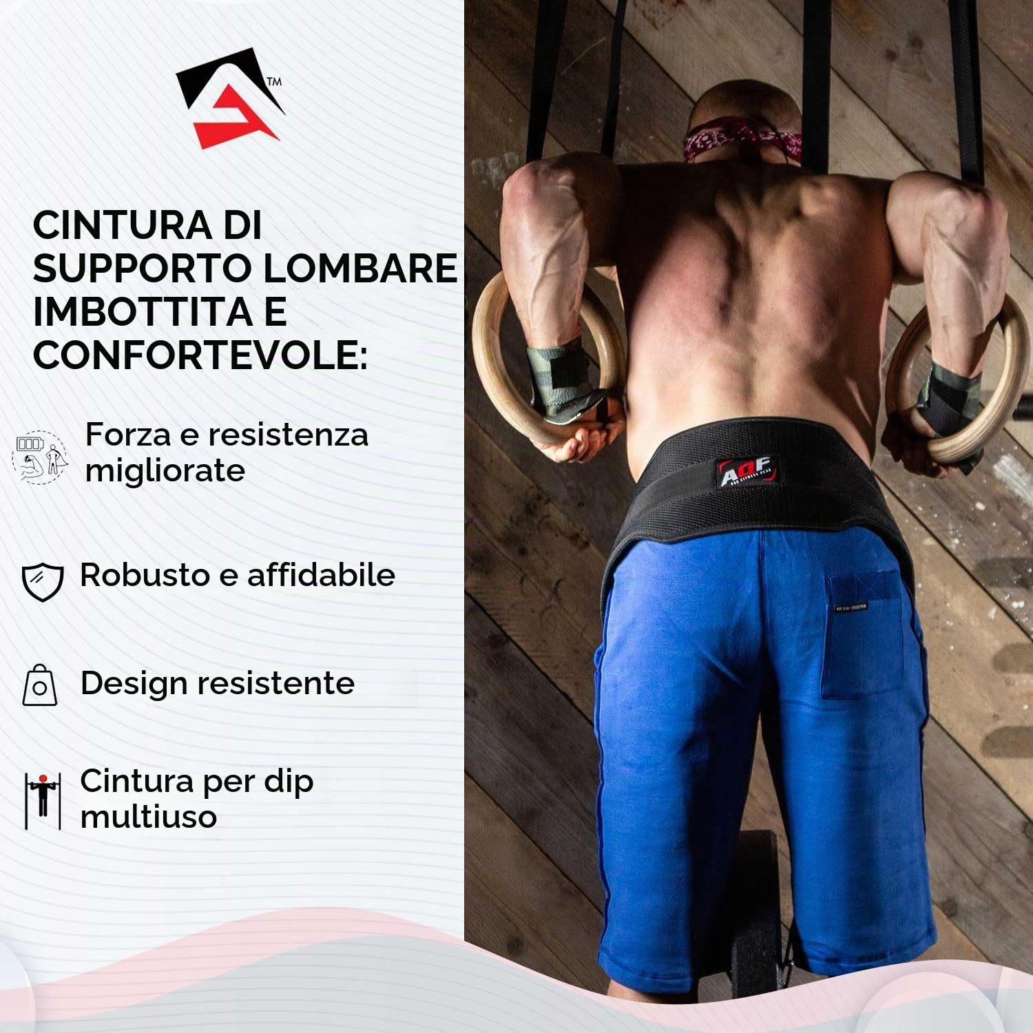 AQF Cintura Powerlifting per Dip Bodybuilding Sollevamento Pesi Dip Catena Esercizio Fitness Neoprene Accessori Palestra