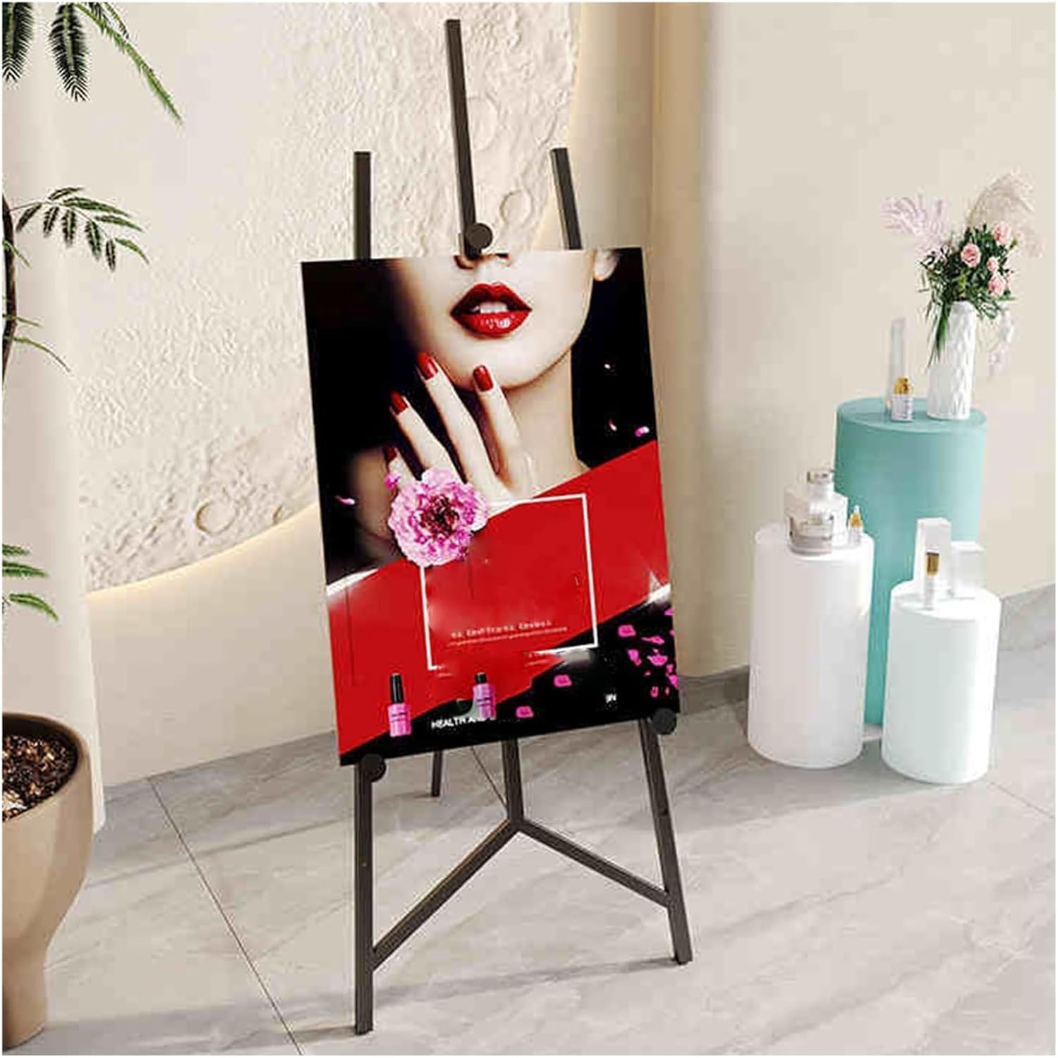 チェーンサポート付きフロアスタンドイーゼル、ウェディングサインスタンドポスタースタンド用ディスプレイ、三脚アーティストディスプレイ、